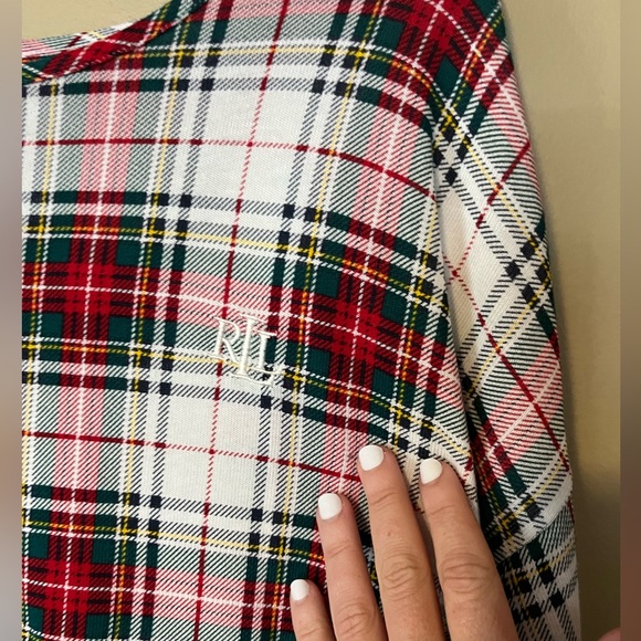 Lauren Ralph Lauren Plus Size Long Sleeve Crewneck Jogger Plaid Pajama Set NWT - Picture 2 of 7